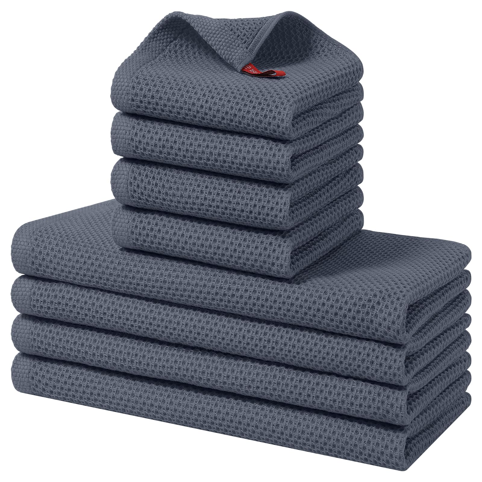 Homaxy cotton dish towels set in packaging, ready for convenient kitchen upgrade.