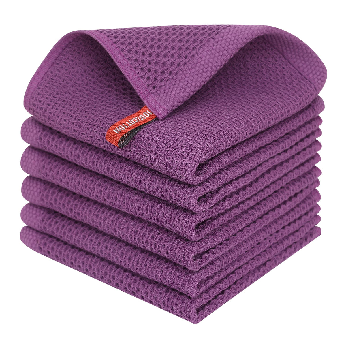 Homaxy cotton waffle dishcloth close-up shows soft absorbent texture for quick kitchen drying