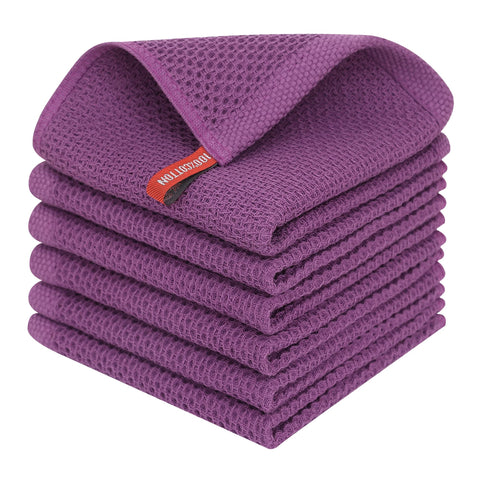 Homaxy cotton waffle dishcloth close-up shows soft absorbent texture for quick kitchen drying