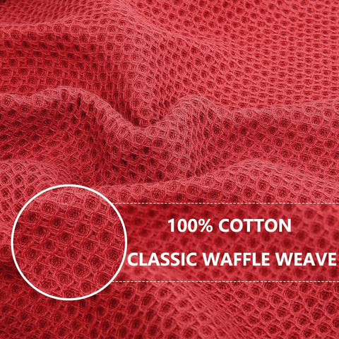 Homaxy cotton waffle weave close-up shows soft texture and absorbency.