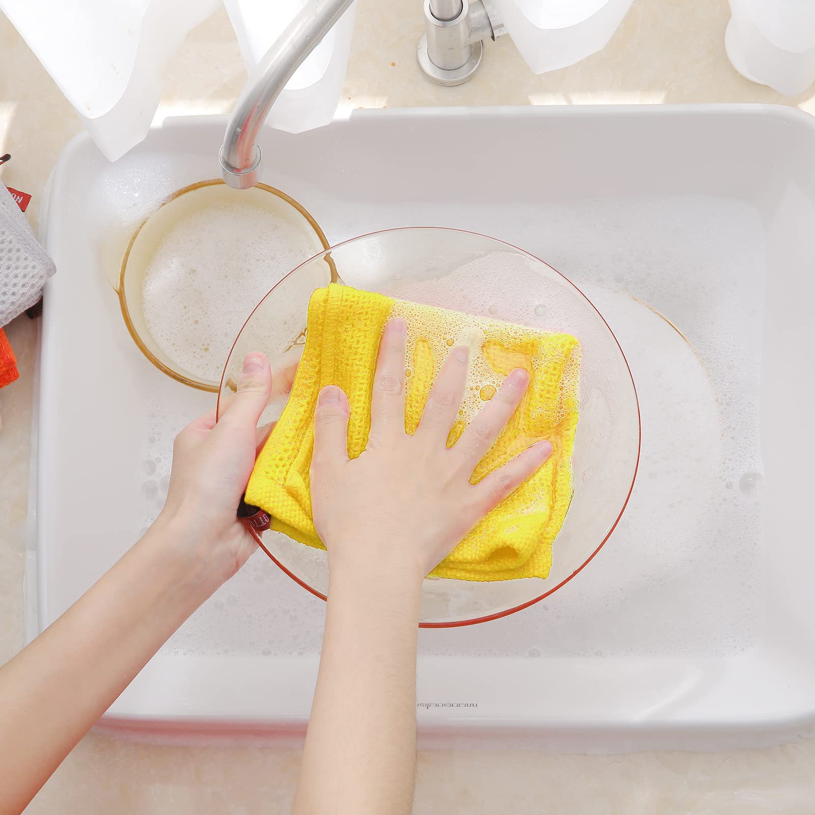 Homaxy 12x12 inch dish cloths size for versatile drying