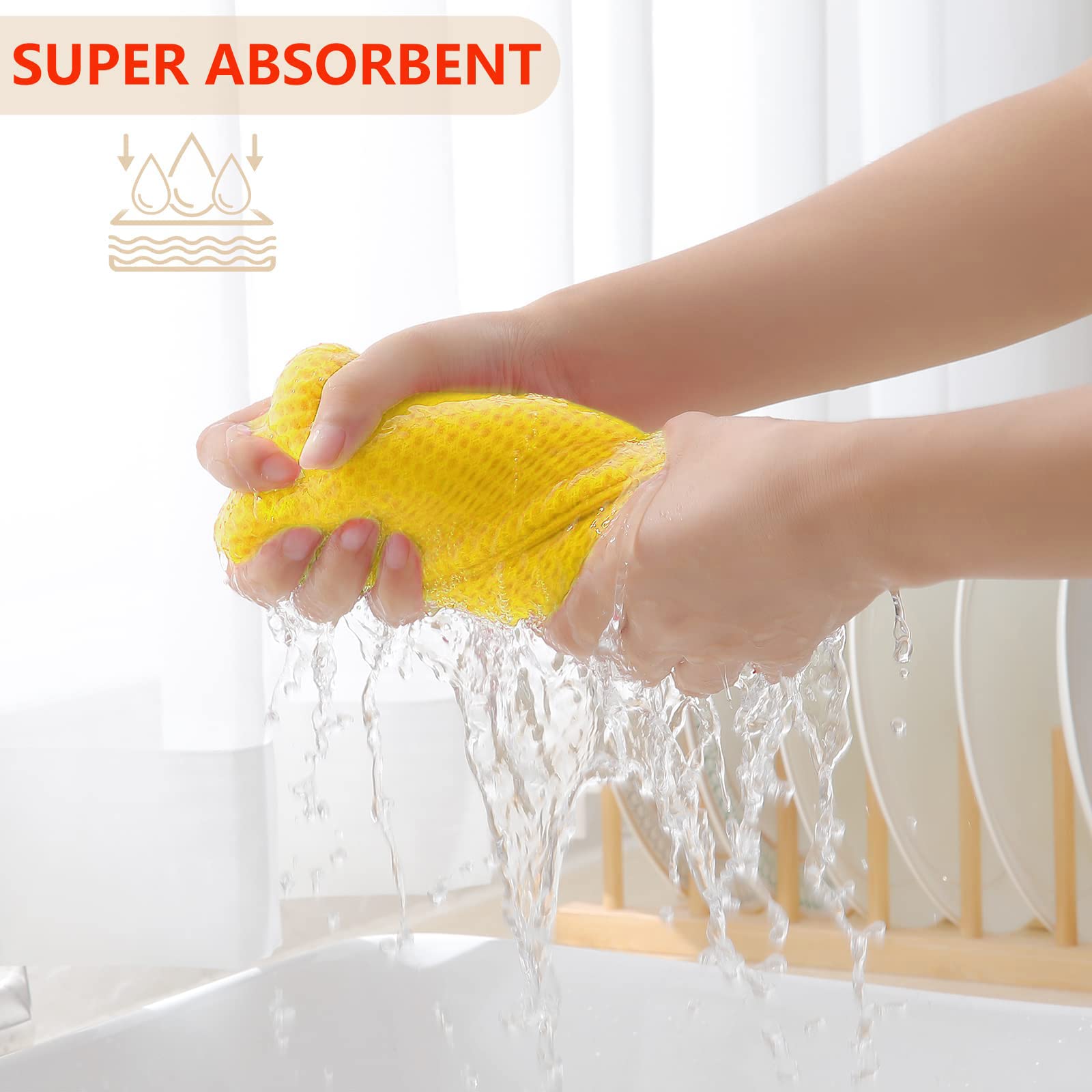 Homaxy soft, durable dish cloths with waffle weave feel