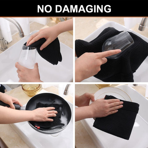 Soft texture Homaxy towels highlight honeycomb weave and gentle touch on cookware