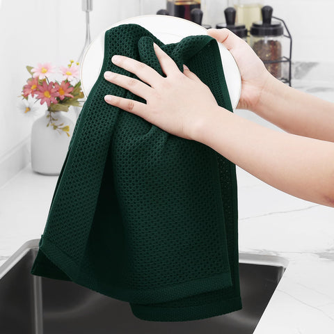 Homaxy dish towels blackish-green color in use by sink for quick-dry tasks.