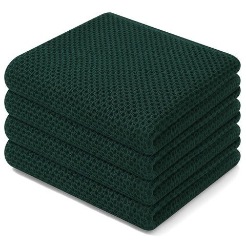 Homaxy dish towels honeycomb weave close-up showing durable soft fabric for delicate cookware.