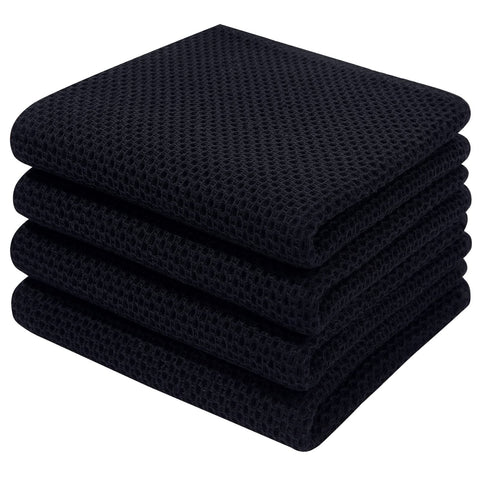 Homaxy waffle weave dish towel close-up shows durable soft cotton.
