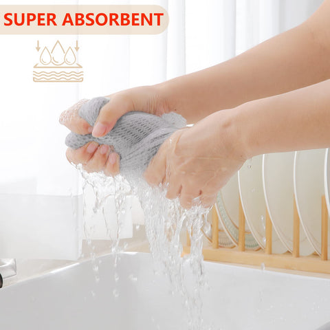 Homaxy dishcloth with absorbent honeycomb weave demonstrates efficient kitchen drying