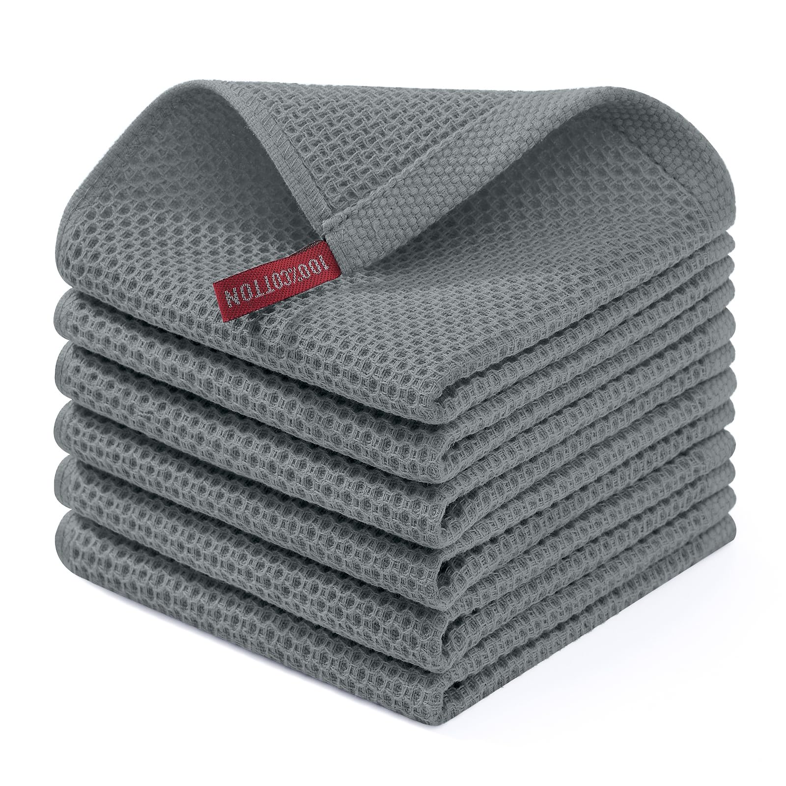 Homaxy dishcloth with honeycomb weave, soft and durable for gentle drying.