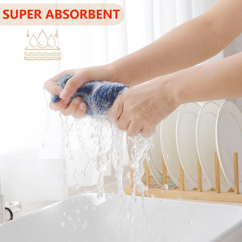 Homaxy dishcloth quick-dry cotton in navy for countertops and dishes.