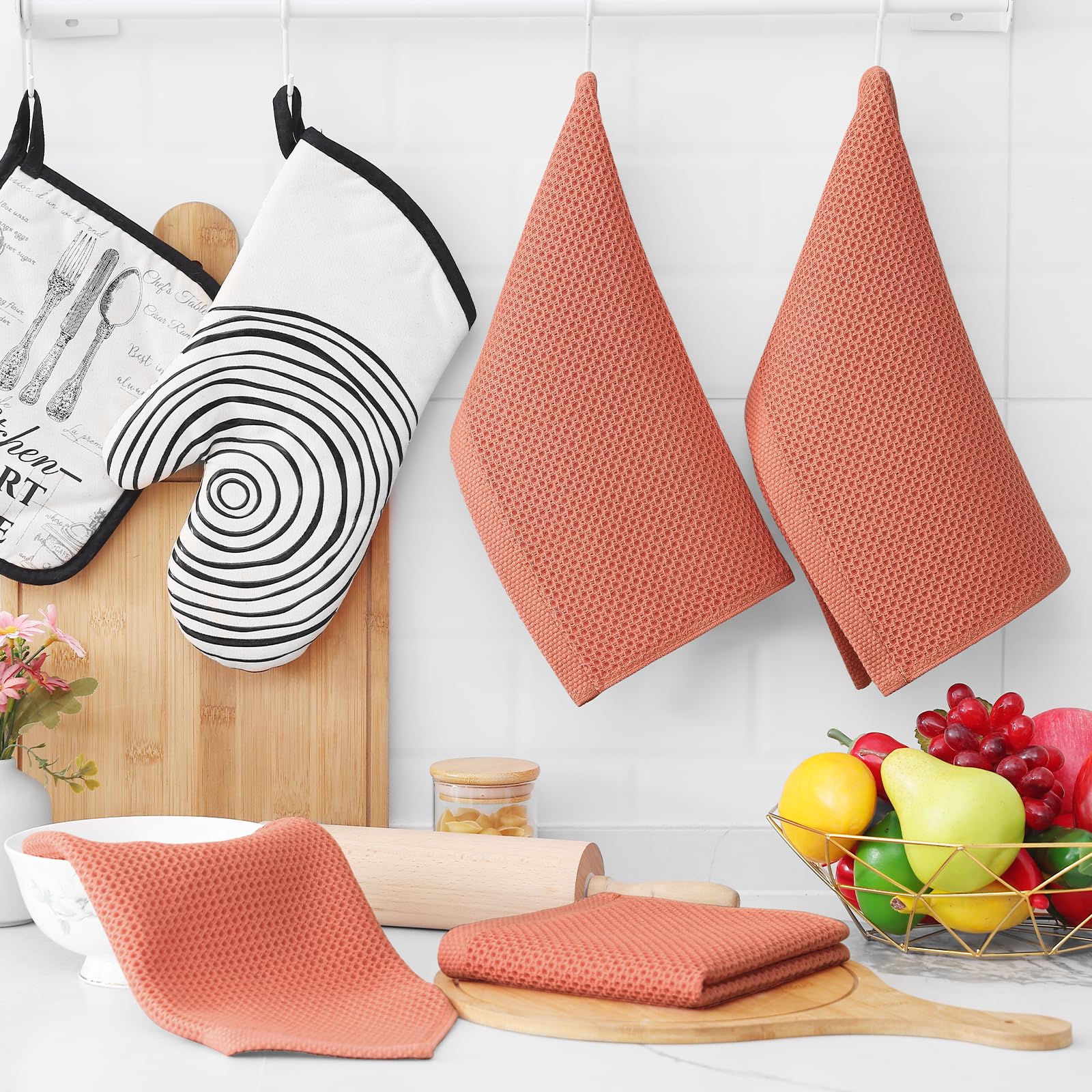 Homaxy cotton dishcloths endure washing and soften with each cycle