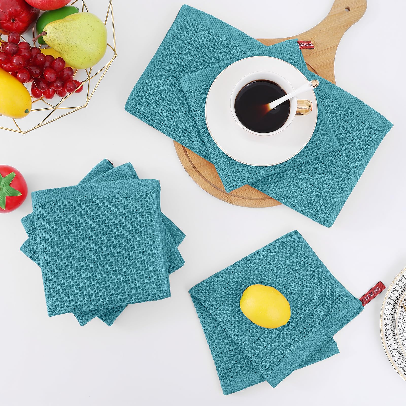 Homaxy lake blue dishcloths fit stylishly into daily kitchen routines.