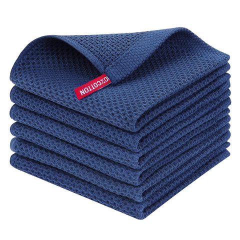 Homaxy waffle weave dishcloth front view shows soft, absorbent surface for drying dishes