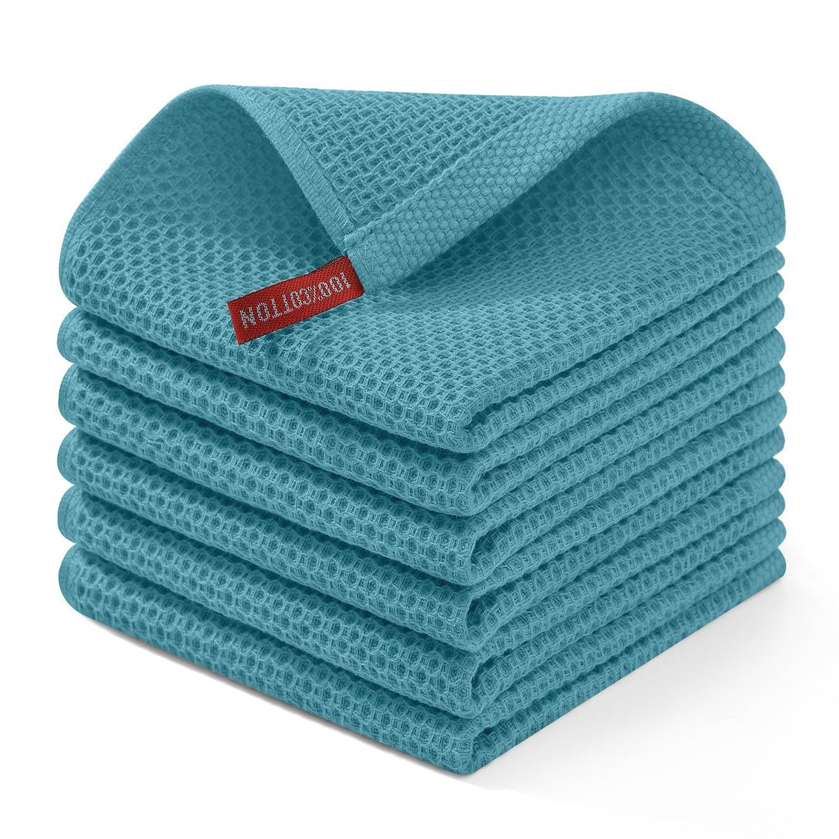 Homaxy waffle weave dishcloth shows soft texture for delicate cookware.