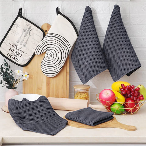 Homaxy dark-grey bundle coordinates with modern kitchens while hiding minor stains between uses.