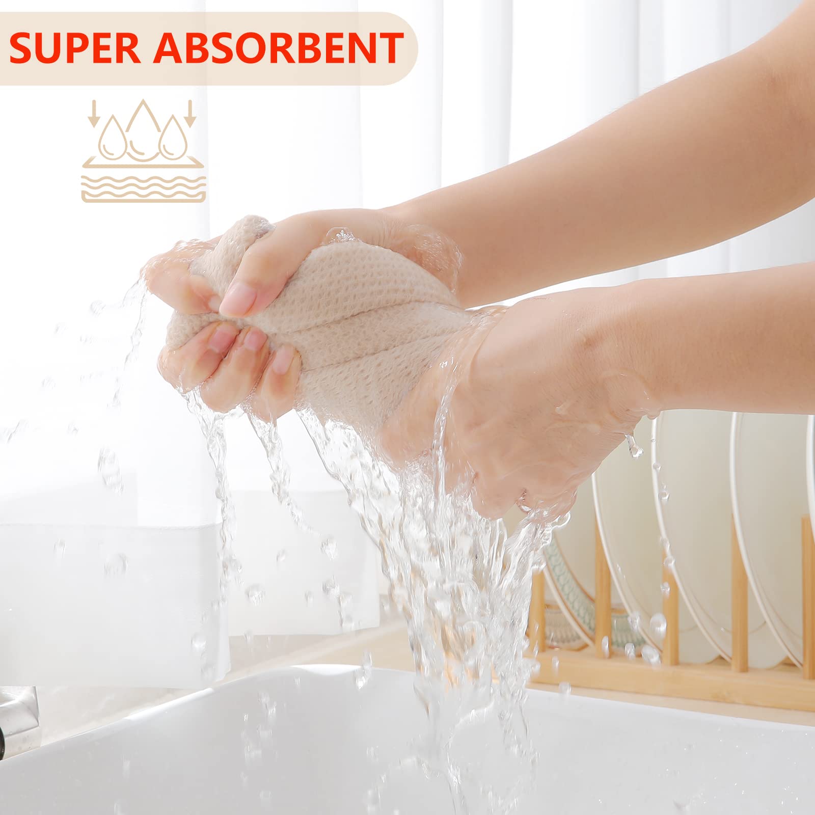 Homaxy dishcloths quick-dry and highly absorbent for drying dishes and surfaces