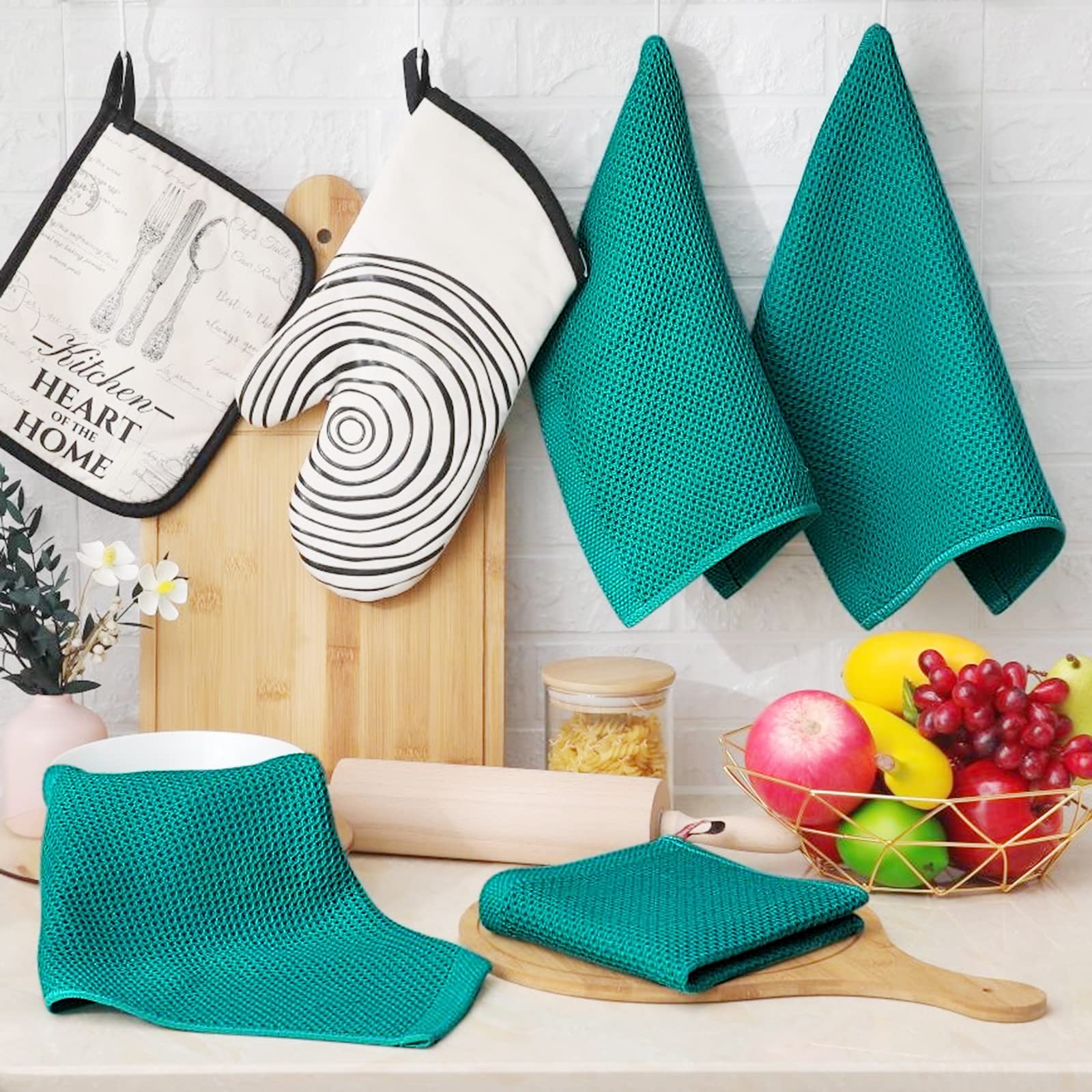 Care guide for Homaxy teal dishcloths: cold wash, gentle cycle