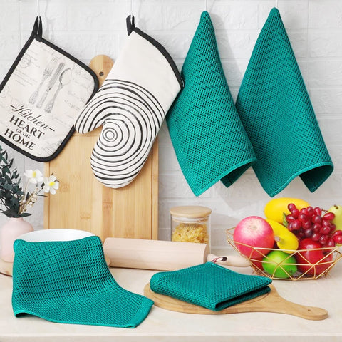 Care guide for Homaxy teal dishcloths: cold wash, gentle cycle