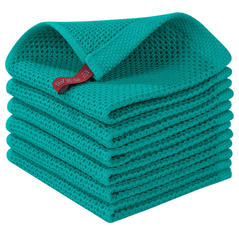 Homaxy dishcloths teal honeycomb texture for soft, absorbent drying