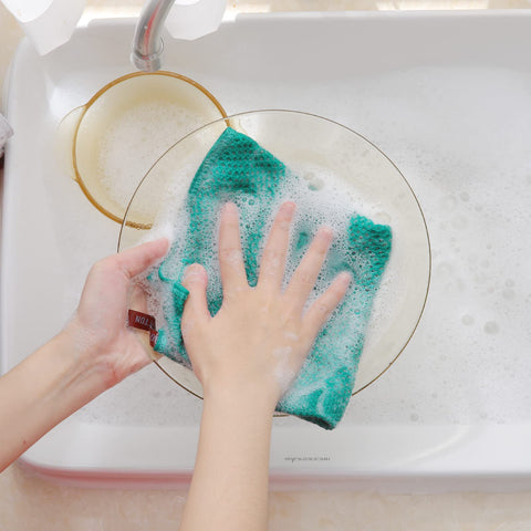 Homaxy teal dishcloths 12x12 inches in size for kitchen use