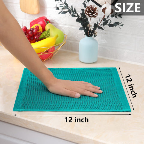 Homaxy teal dishcloths solid-color six-pack for versatile kitchen styling