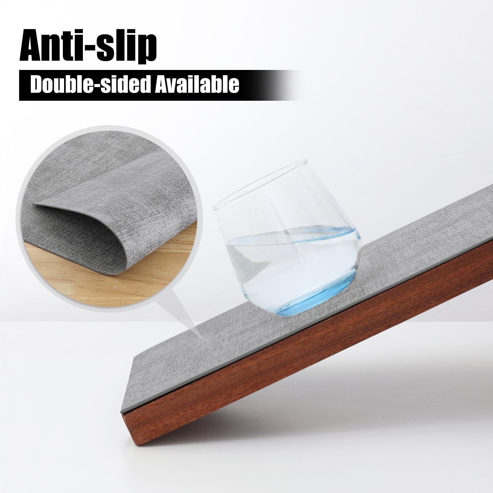 Homaxy double-sided placemats with linen pattern add visual appeal and grip.