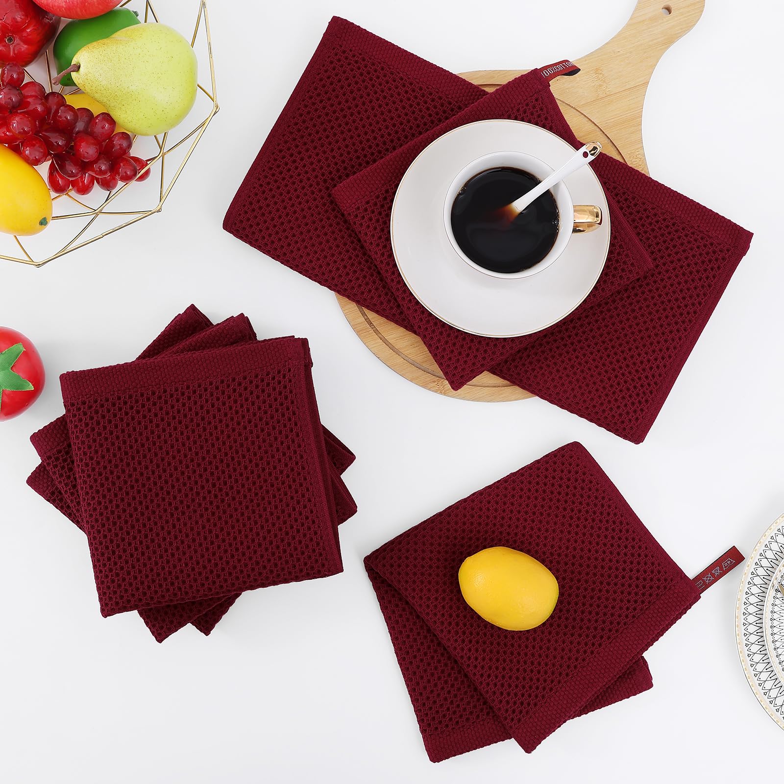 Homaxy easy-care cotton dishcloths stay vibrant after cold wash and air dry.