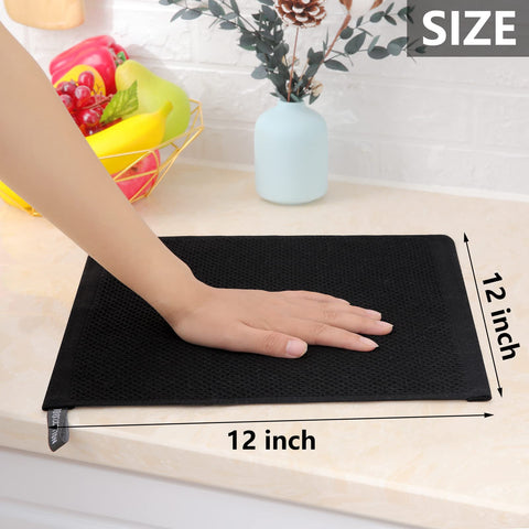 Homaxy honeycomb weave dishcloths in black for enhanced absorbency.