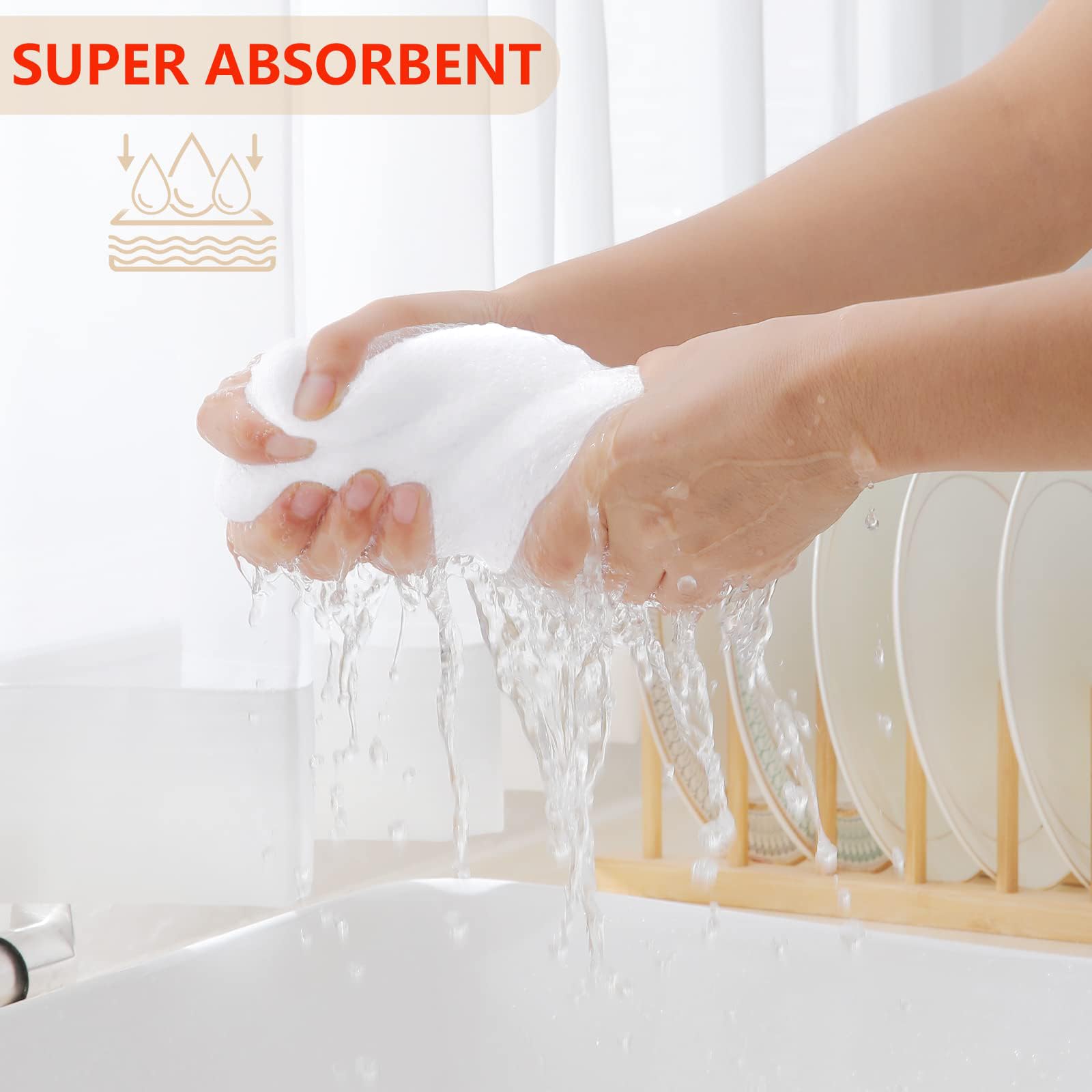 Homaxy honeycomb weave dishcloths deliver lightweight, breathable absorbency in daily kitchen tasks.