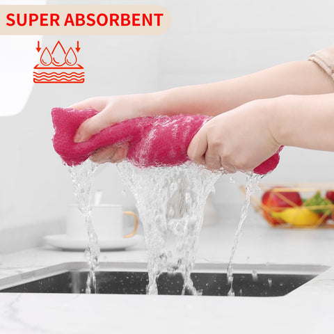 Homaxy 4-pack towels in hot pink offer ready cleaning versatility.