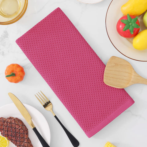 Homaxy hot pink towels bring color and practical functionality to kitchens.