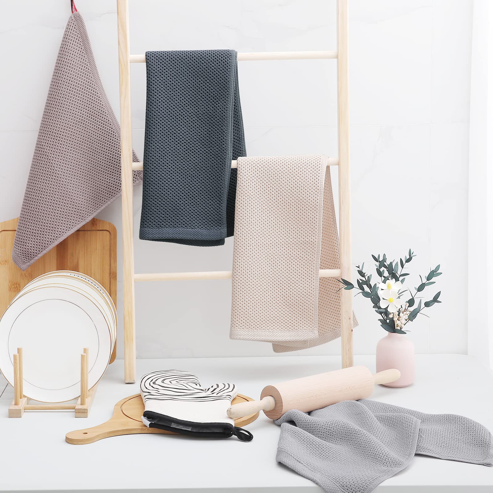 Homaxy kitchen decor friendly towels complement any counter setup