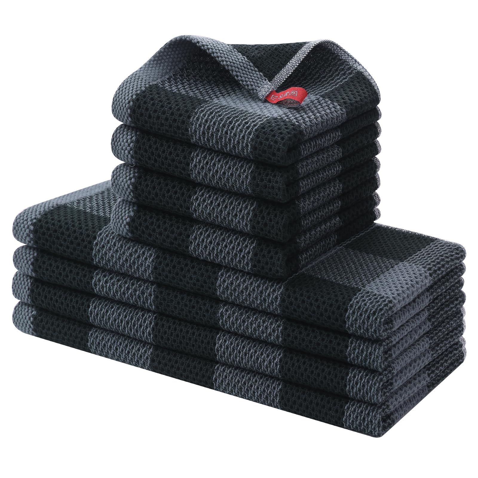 Homaxy kitchen towels and dishcloths closeup weave shows durable waffle texture for daily tasks.