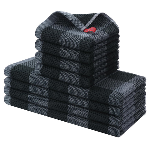 Homaxy kitchen towels and dishcloths closeup weave shows durable waffle texture for daily tasks.