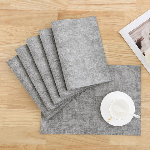 Homaxy light grey placemats add subtle color to everyday table decor.