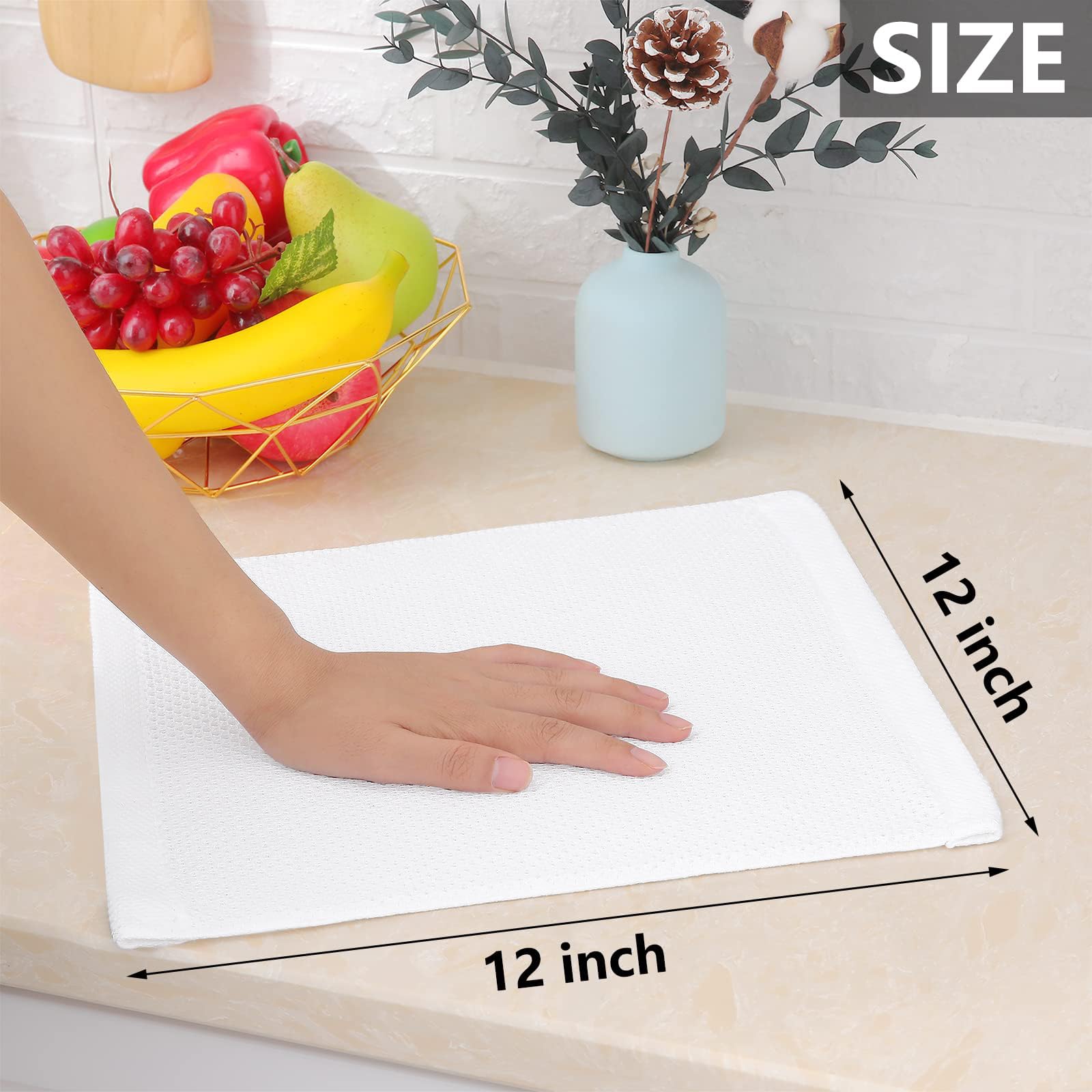 Homaxy multi-color dishcloth pack on a kitchen counter