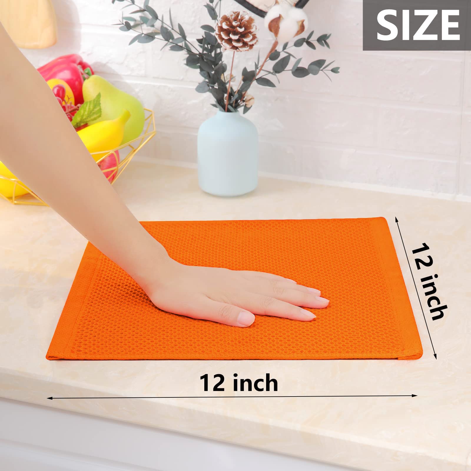 Homaxy six-pack orange dishcloths for versatile kitchen tasks.