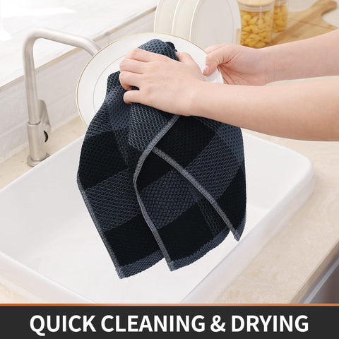 Homaxy plaid check pattern towel 13x28 inch flat lay.