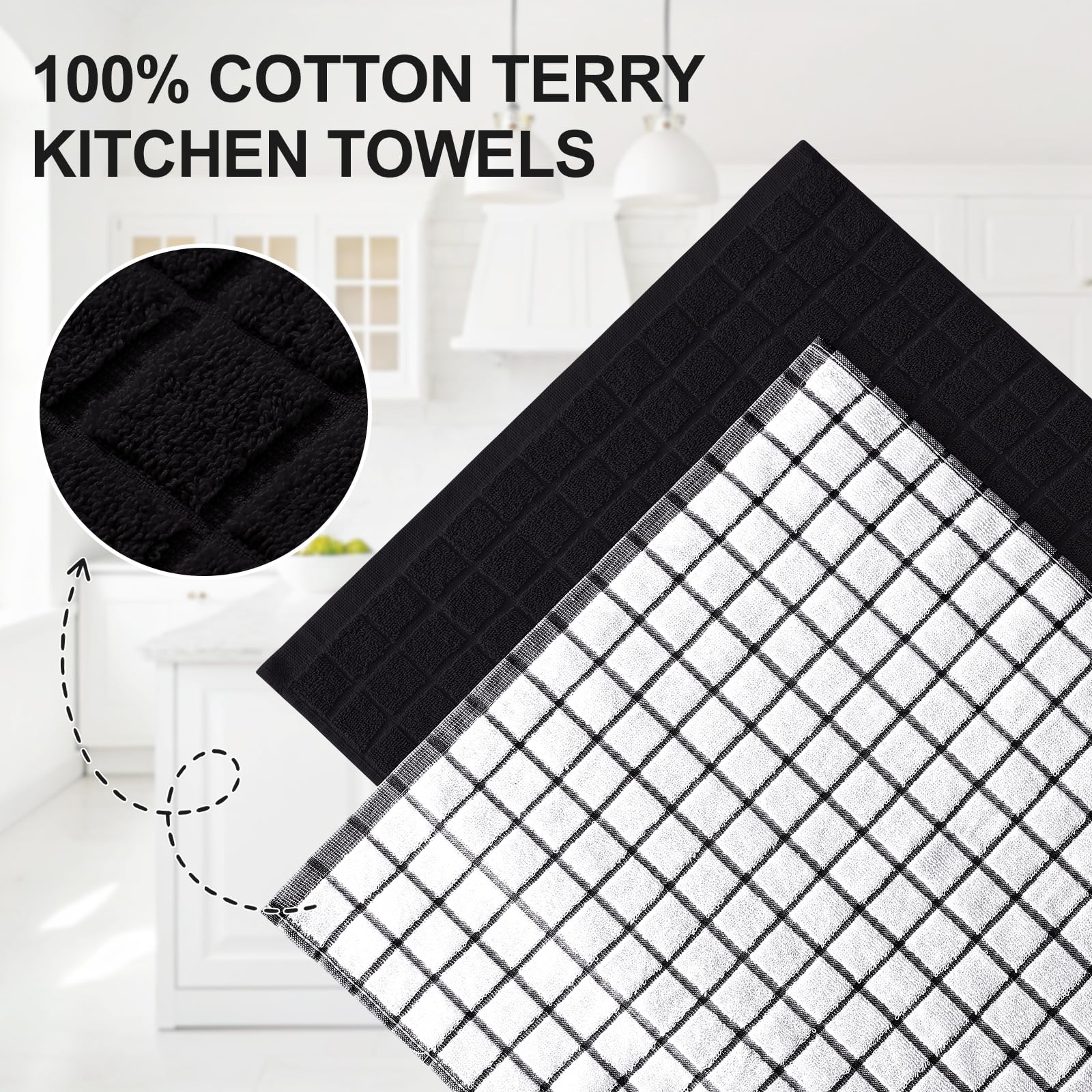 Homaxy towel closeup reveals 390 GSM terry weave and superior absorption.