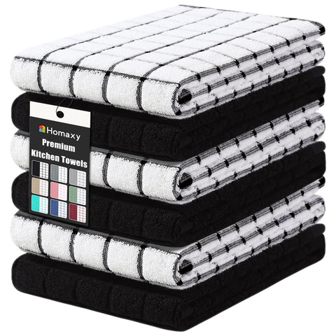 Homaxy premium cotton towel folded with black check design for stylish, absorbent drying.