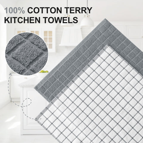 Homaxy premium cotton towel on counter demonstrates large size ideal for dish drying.