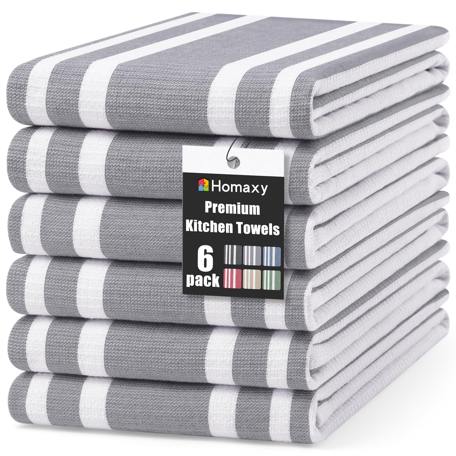 Homaxy premium kitchen towels with stripe and terry design ideal for versatile cleaning.