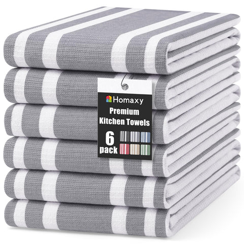 Homaxy premium kitchen towels with stripe and terry design ideal for versatile cleaning.