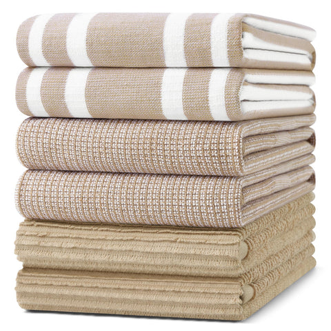Homaxy premium kitchen towels six-pack on display for everyday cleaning tasks.