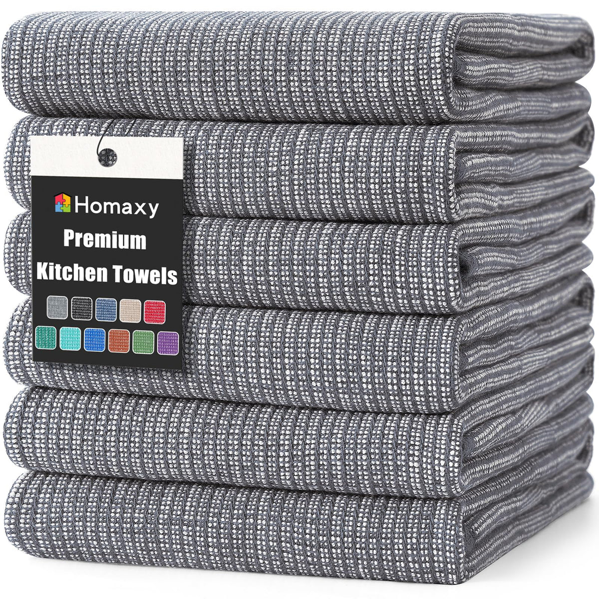 Homaxy premium kitchen towels in flat texture for versatile drying and wiping tasks.