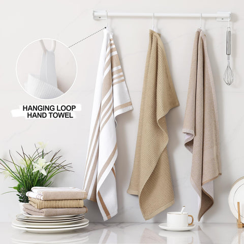 Homaxy khaki towels add warm style and practical softness.