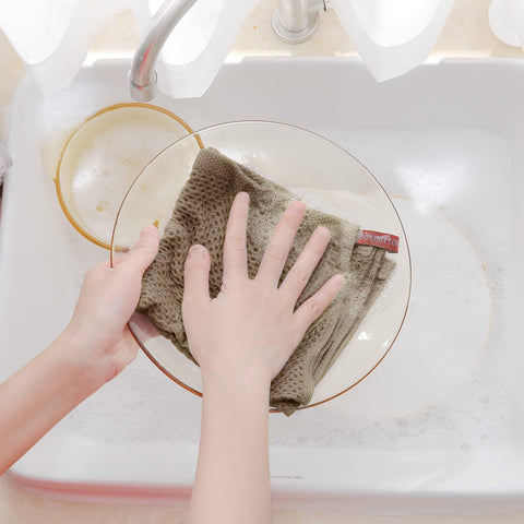 Homaxy six-pack cotton dishcloths in tan for coordinated kitchen basics.
