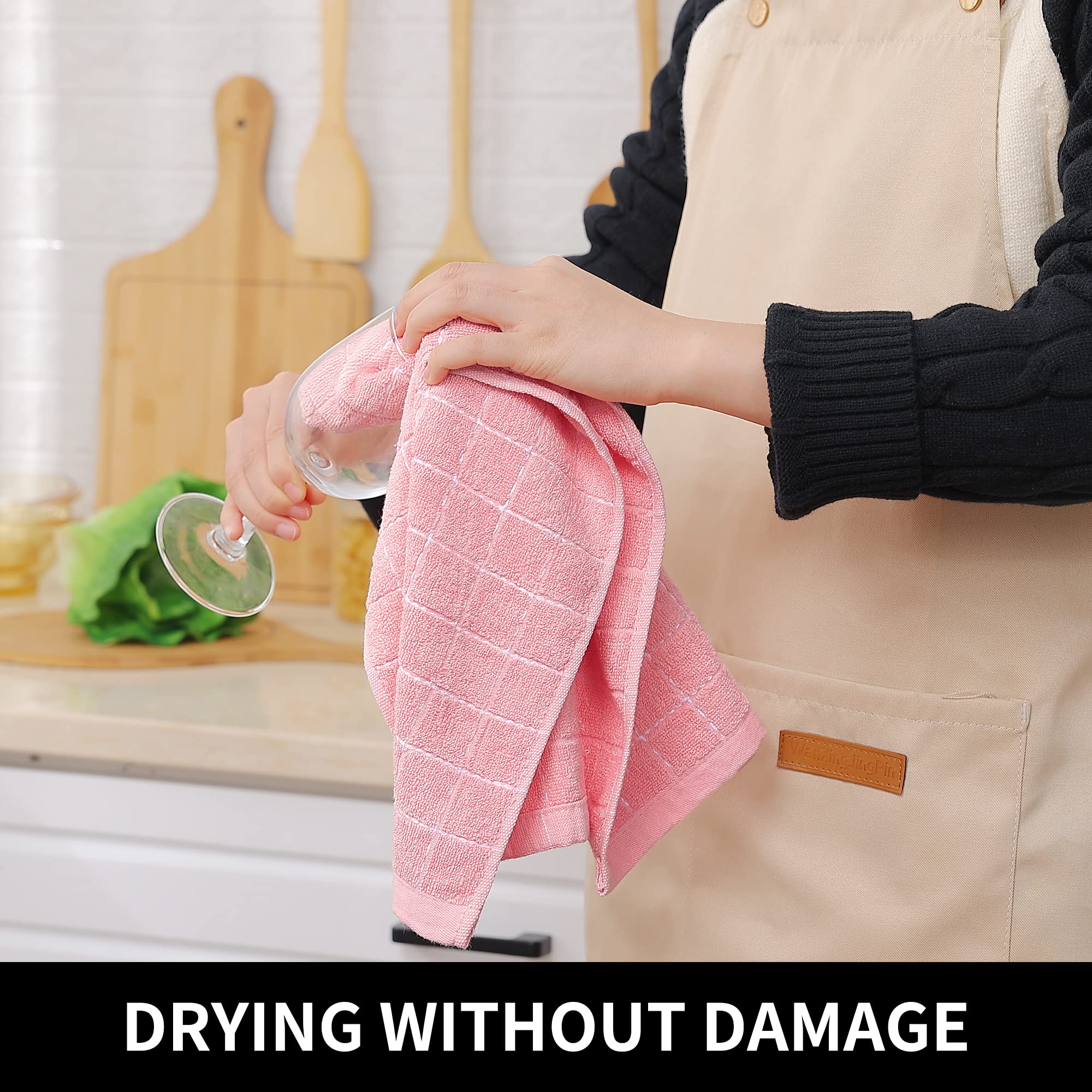 Homaxy terry weave towel in use, cleaning spills efficiently.