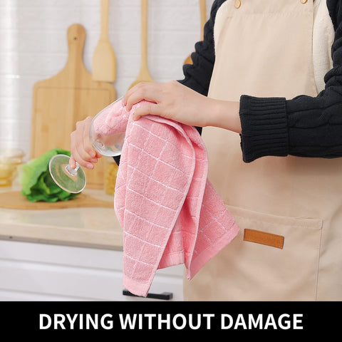 Homaxy terry weave towel in use, cleaning spills efficiently.