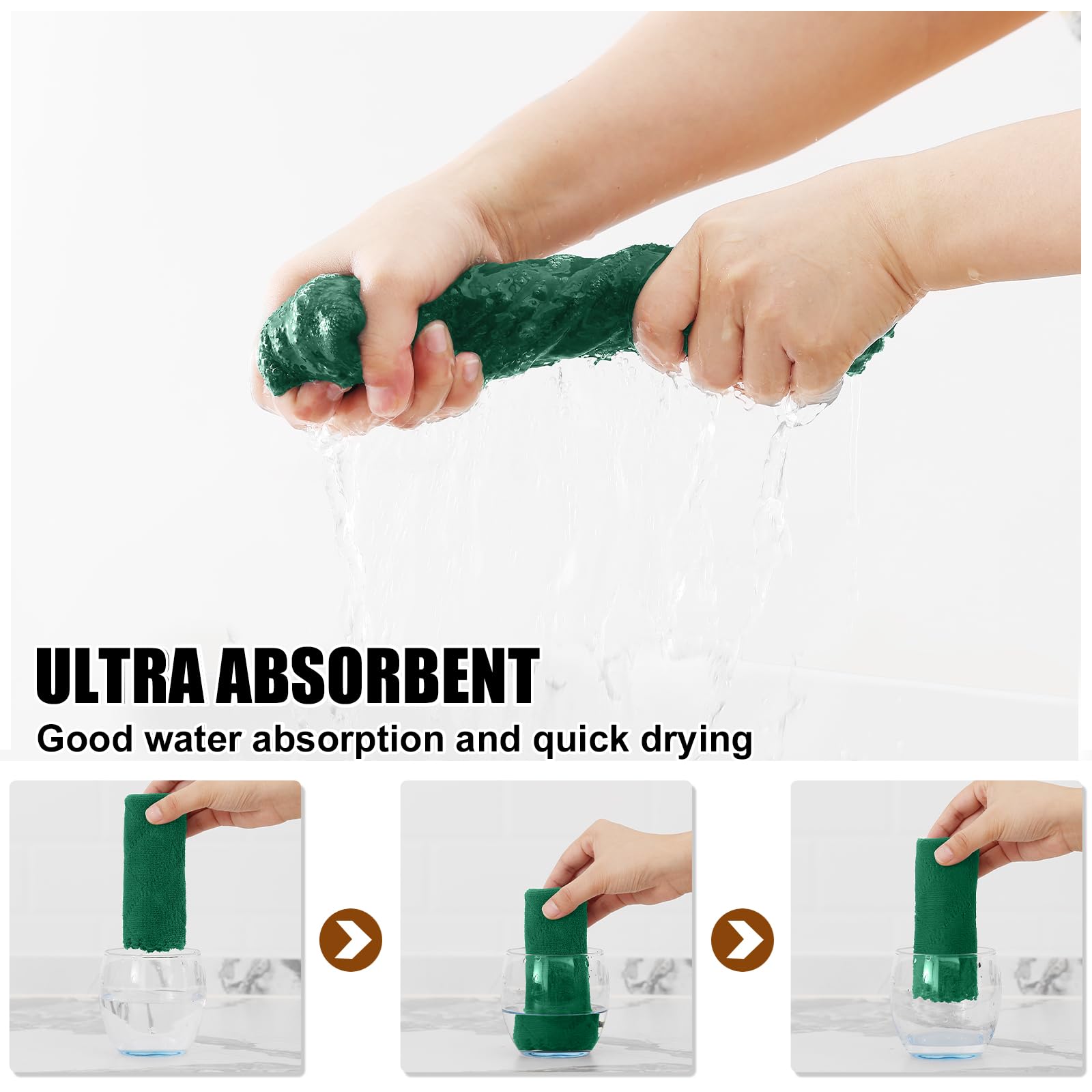Homaxy absorbent dish cloths drying dishes quickly to reduce towel waste.