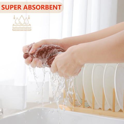 Homaxy honeycomb waffle design dishcloth highlights durability in kitchen tasks.
